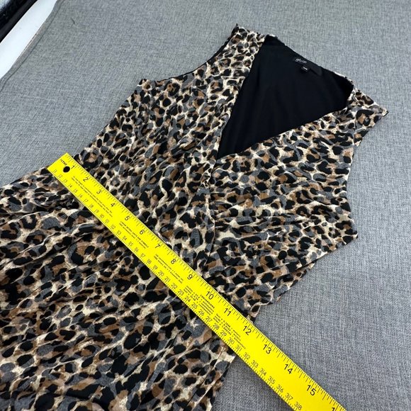 Gibson Dress Animal/ Leopard Print Stretch Soft Comfy Elastic Waist XXS V-Neck - Picture 10 of 16